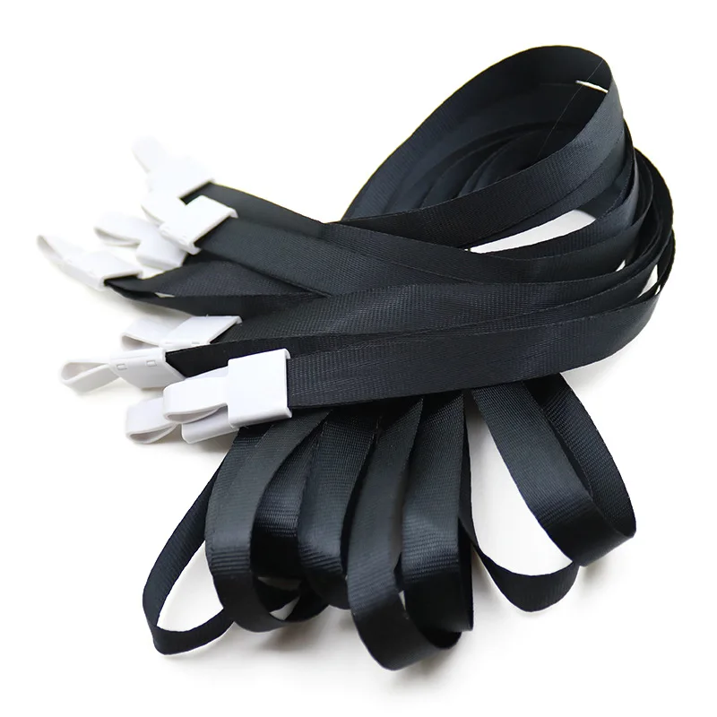 50 Pcs Nylon Hanging Neck Strap Plastic Clip Lanyard Neck Hang Rope for ID Name Card Badge Holder Wholesale of Office Supplies