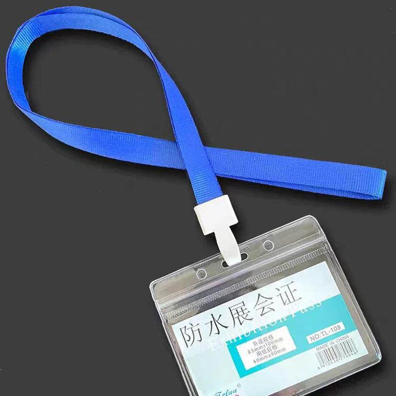 50 Pcs Nylon Hanging Neck Strap Plastic Clip Lanyard Neck Hang Rope for ID Name Card Badge Holder Wholesale of Office Supplies