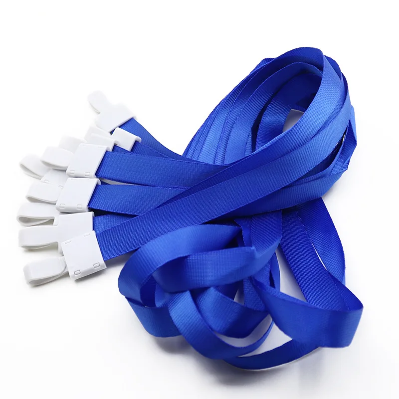 50 Pcs Nylon Hanging Neck Strap Plastic Clip Lanyard Neck Hang Rope for ID Name Card Badge Holder Wholesale of Office Supplies