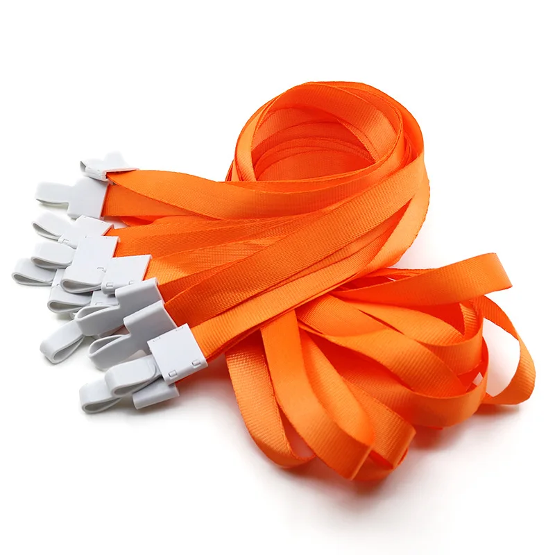 50 Pcs Nylon Hanging Neck Strap Plastic Clip Lanyard Neck Hang Rope for ID Name Card Badge Holder Wholesale of Office Supplies