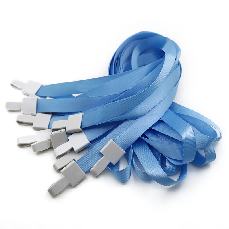 50 Pcs Nylon Hanging Neck Strap Plastic Clip Lanyard Neck Hang Rope for ID Name Card Badge Holder Wholesale of Office Supplies