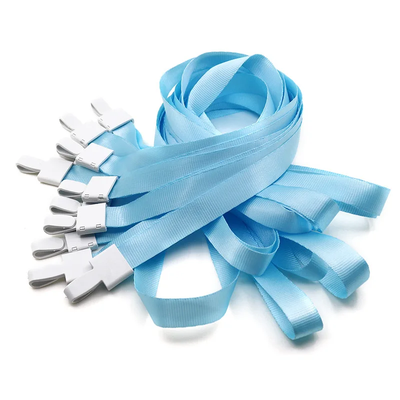 50 Pcs Nylon Hanging Neck Strap Plastic Clip Lanyard Neck Hang Rope for ID Name Card Badge Holder Wholesale of Office Supplies