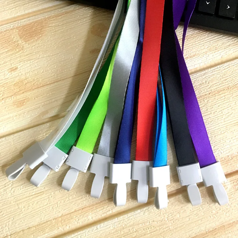 50 Pcs Nylon Hanging Neck Strap Plastic Clip Lanyard Neck Hang Rope for ID Name Card Badge Holder Wholesale of Office Supplies