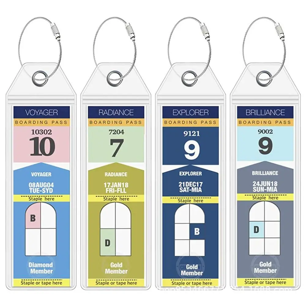 Cruise Luggage Suitcase Tag Label Holder Zip Seal Steel Loops For Travel