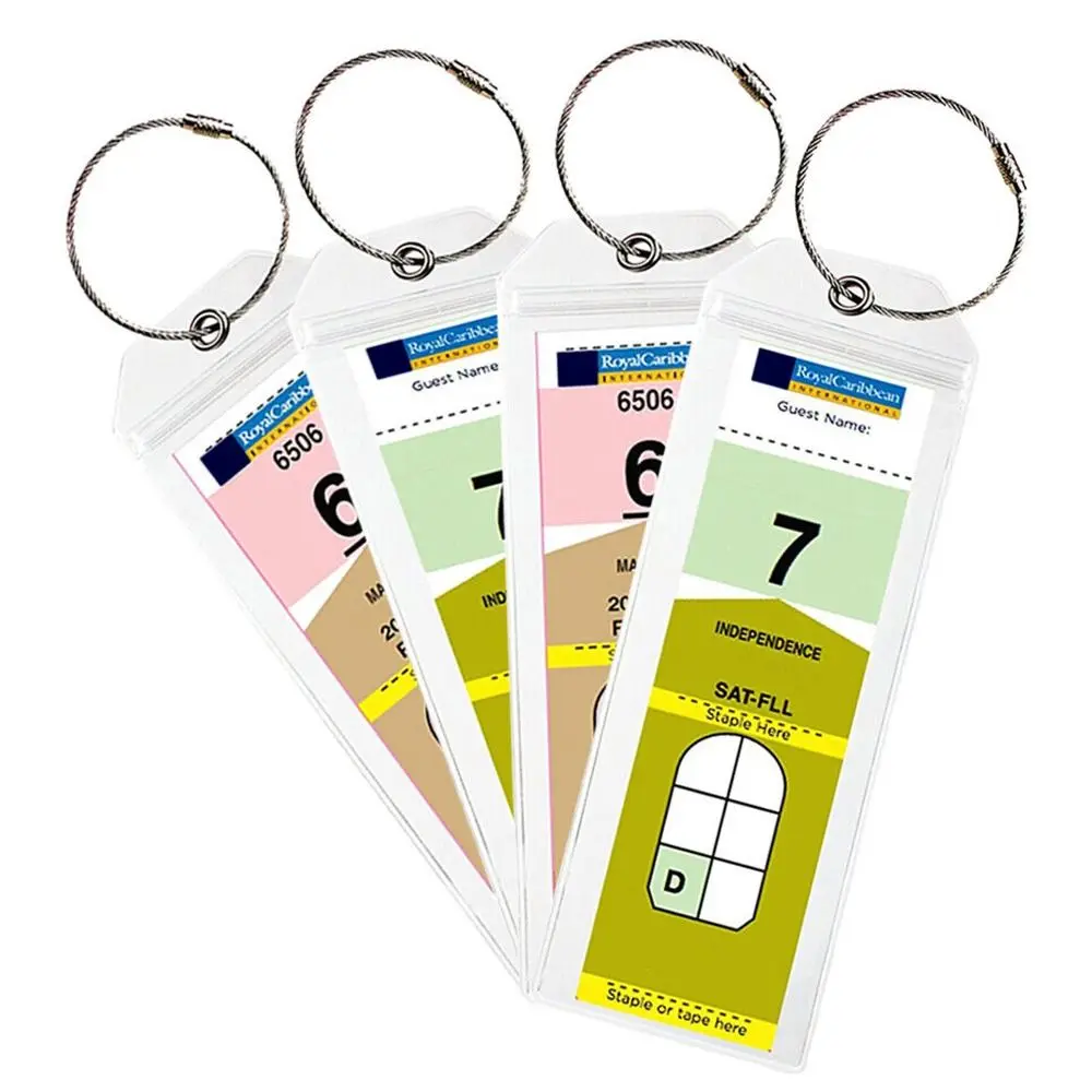 Cruise Luggage Suitcase Tag Label Holder Zip Seal Steel Loops For Travel