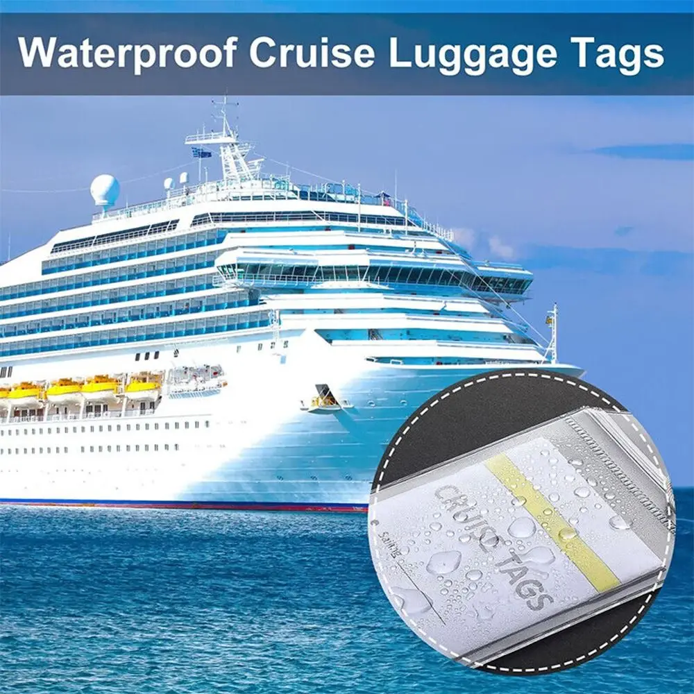 Cruise Luggage Suitcase Tag Label Holder Zip Seal Steel Loops For Travel