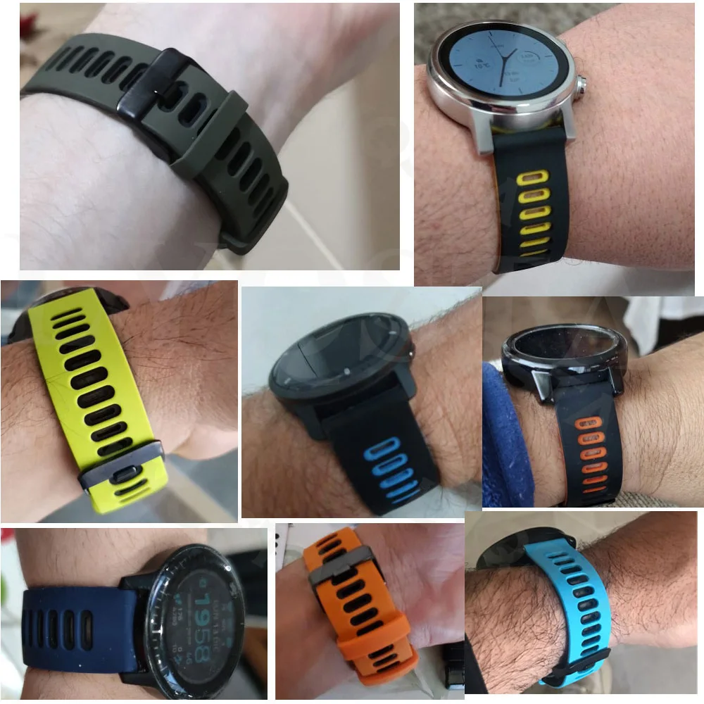 20mm 22mm Tropic Rubber Strap for Seiko/New Diving Waterproof Smart Watch Sport Wristband for Samsung Galaxy Watch 42 46mm