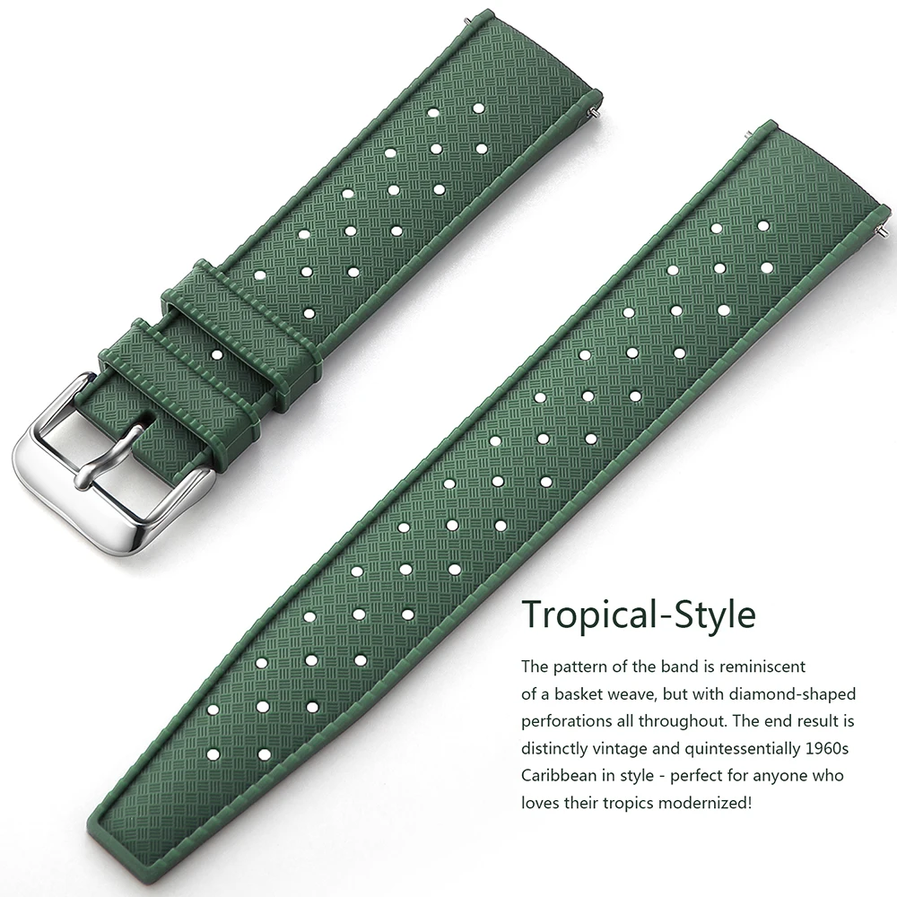 20mm 22mm Tropic Rubber Strap for Seiko/New Diving Waterproof Smart Watch Sport Wristband for Samsung Galaxy Watch 42 46mm