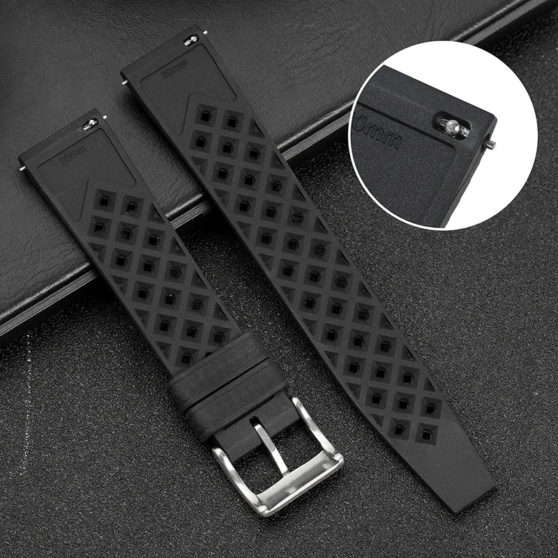 20mm 22mm Tropic Rubber Strap for Seiko/New Diving Waterproof Smart Watch Sport Wristband for Samsung Galaxy Watch 42 46mm