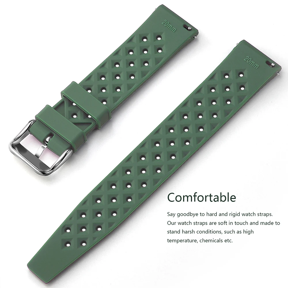 20mm 22mm Tropic Rubber Strap for Seiko/New Diving Waterproof Smart Watch Sport Wristband for Samsung Galaxy Watch 42 46mm