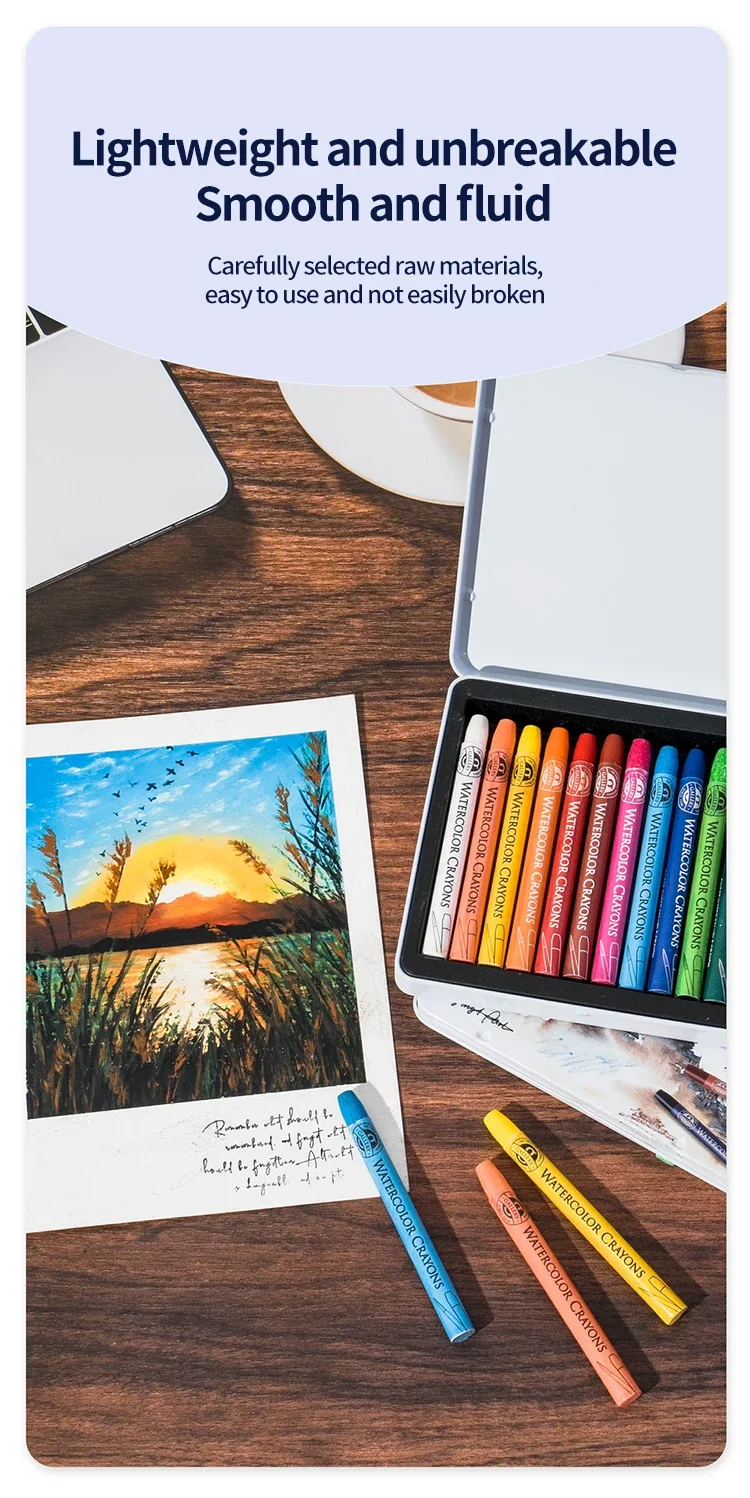 MUNGYO Artist Pastel Sticks 12/24/36 Colors Watercolor Crayons Painting Pigment Professional Art Supplies MAC