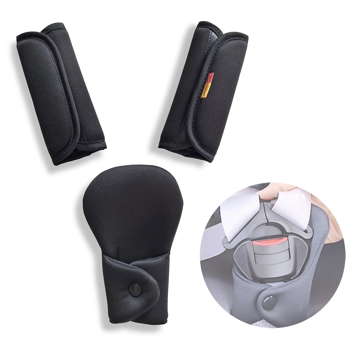 2pcs Baby Child Car Seat Belt Stroller Shoulder Strap Cover Protector Crotch Pad Cover for Universal Children's Products