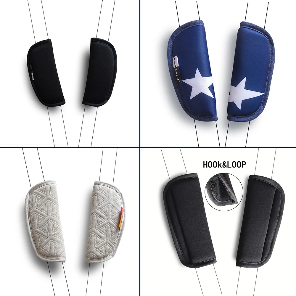 2pcs Baby Child Car Seat Belt Stroller Shoulder Strap Cover Protector Crotch Pad Cover for Universal Children's Products