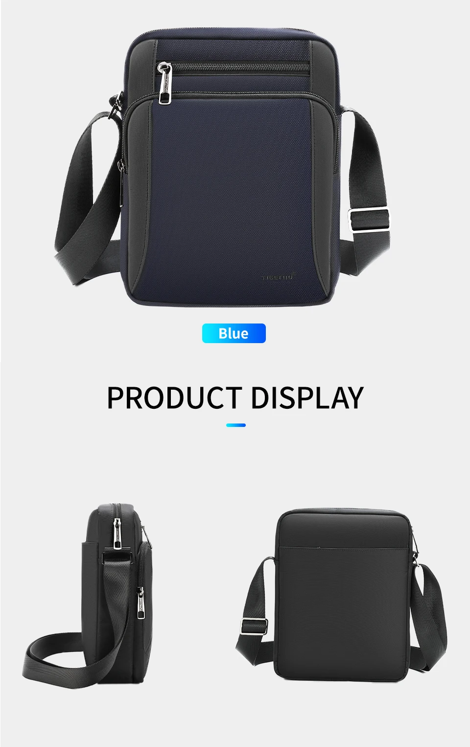 Tigernu Men's Shoulder Bag Male Business Bag Messenger Bag Waterproof Crossbody Bags For Men Lightweight Shoulder Sling Bag Male