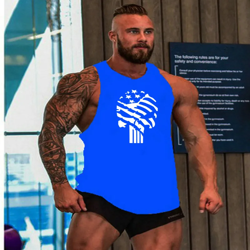 Gym T-shirts Suspenders Man Stringer Fitness Shirt Bodybuilding Shirt Men Top for Fitness Vests Men's Vest Sleeveless Sweatshirt