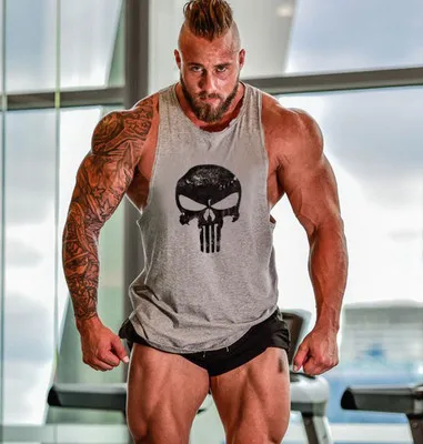 Gym T-shirts Suspenders Man Stringer Fitness Shirt Bodybuilding Shirt Men Top for Fitness Vests Men's Vest Sleeveless Sweatshirt