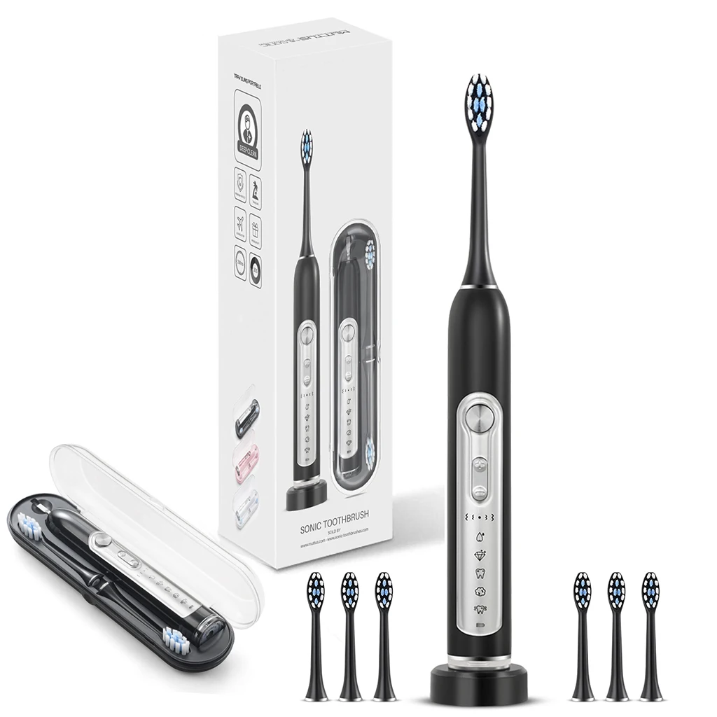SUBORT S7 Super Sonic Electric Toothbrushes for Adult Kid Smart Timer Whitening Toothbrush IPX7 Waterproof Replaceable Heads Set