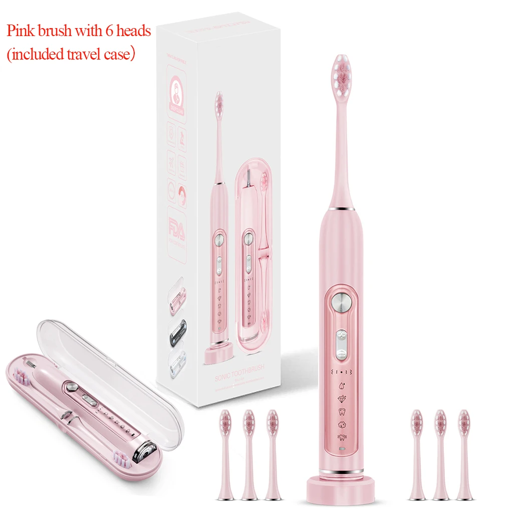 SUBORT S7 Super Sonic Electric Toothbrushes for Adult Kid Smart Timer Whitening Toothbrush IPX7 Waterproof Replaceable Heads Set
