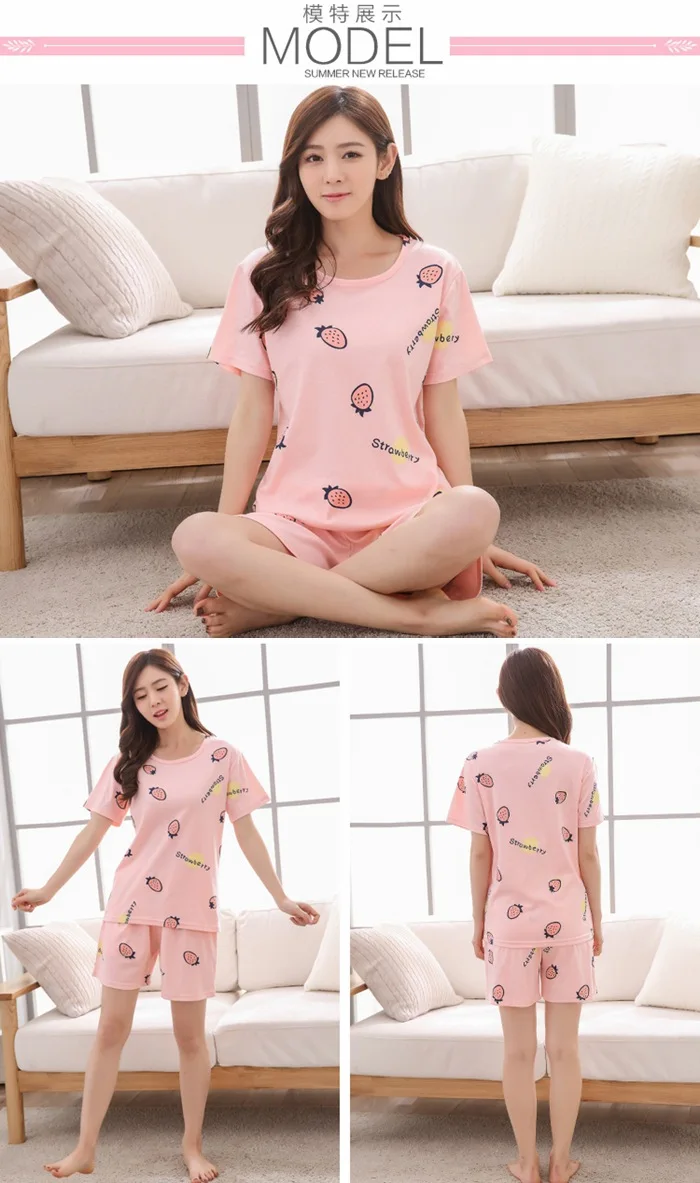 Women Sleepwear Lovely Home Suits Pyjama Short Sleeve Pajamas Set 2025 Women Pajamas Comfortable Girl Spring and Summer Pijamas