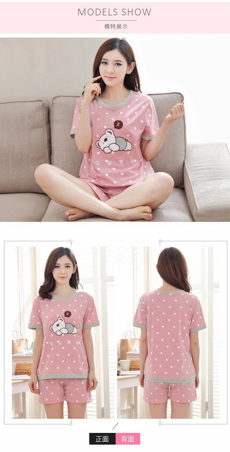 Women Sleepwear Lovely Home Suits Pyjama Short Sleeve Pajamas Set 2025 Women Pajamas Comfortable Girl Spring and Summer Pijamas