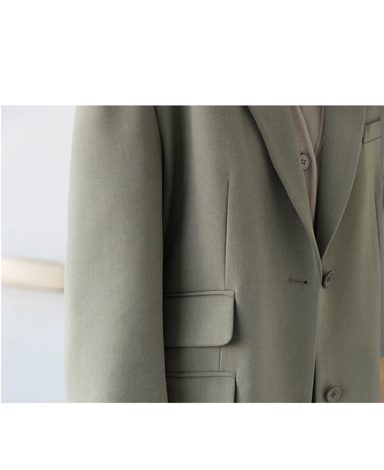 CHICVEN Women Office Lady Blazer Cuff Embroidery Wide Shoulder Twill Suit Women's Autumn Ladies Outerwear Stylish Tops
