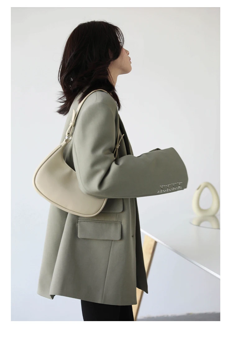 CHICVEN Women Office Lady Blazer Cuff Embroidery Wide Shoulder Twill Suit Women's Autumn Ladies Outerwear Stylish Tops
