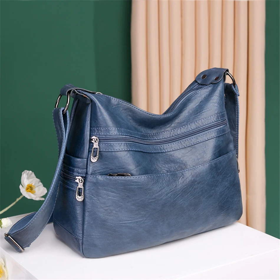 3 Layers Zippers Shoulder Handbag High Quality Big Shoulder Crossbody Bags Luxury Designer Messenger Sac Small Casual Tote Bags