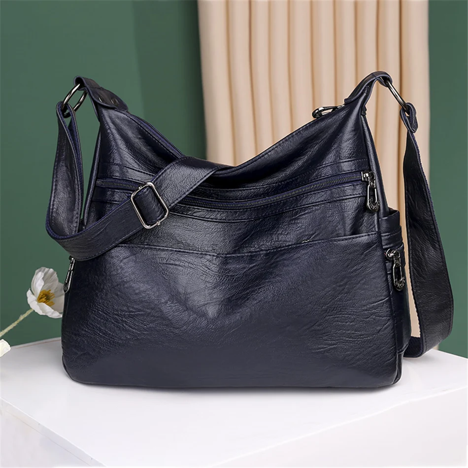 3 Layers Zippers Shoulder Handbag High Quality Big Shoulder Crossbody Bags Luxury Designer Messenger Sac Small Casual Tote Bags