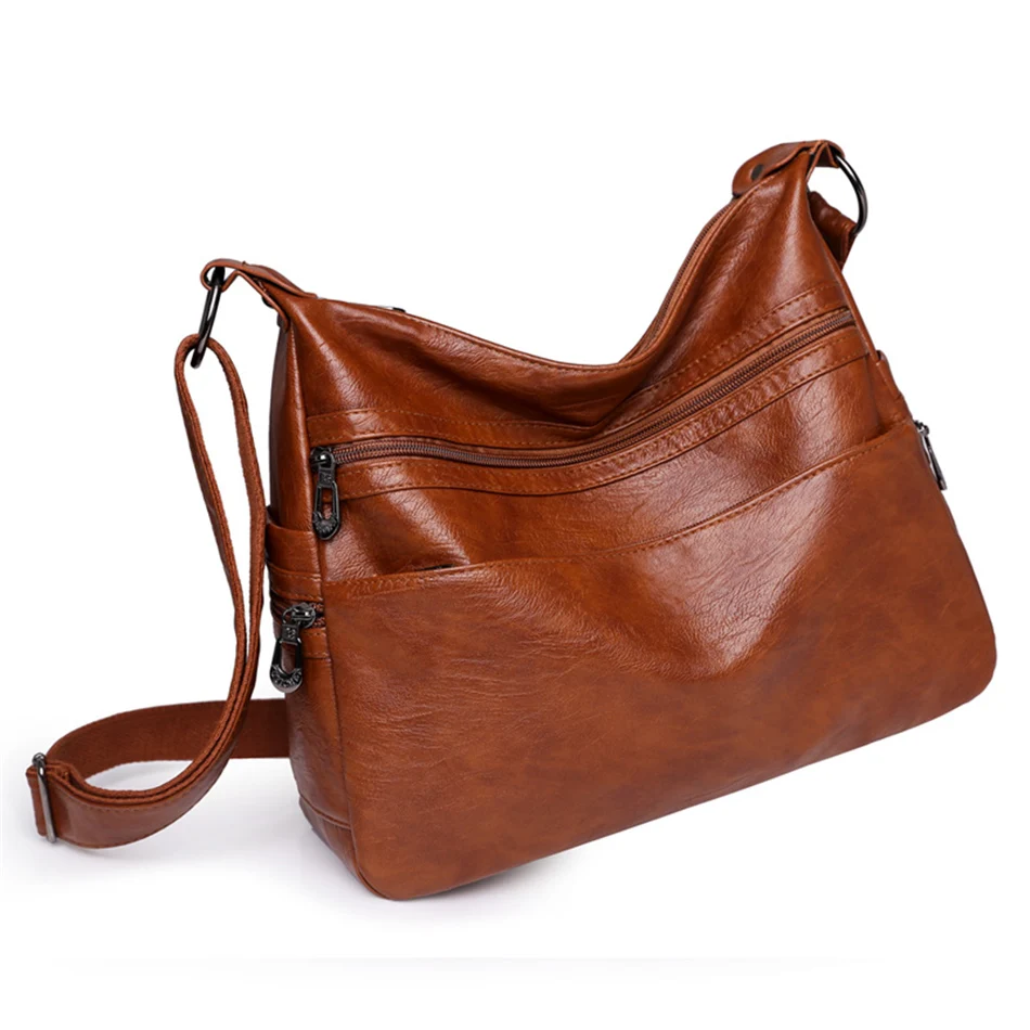 3 Layers Zippers Shoulder Handbag High Quality Big Shoulder Crossbody Bags Luxury Designer Messenger Sac Small Casual Tote Bags
