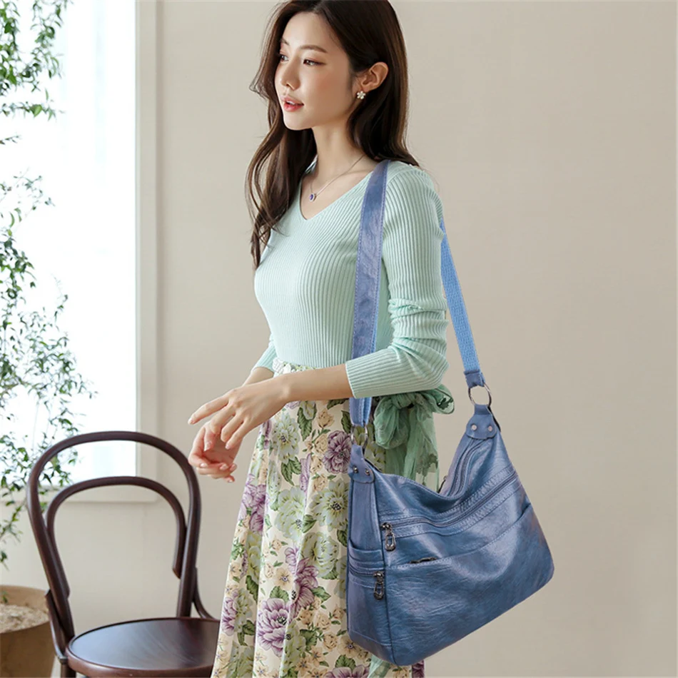 3 Layers Zippers Shoulder Handbag High Quality Big Shoulder Crossbody Bags Luxury Designer Messenger Sac Small Casual Tote Bags