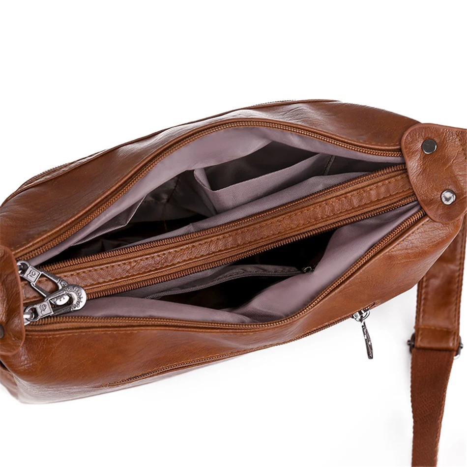 3 Layers Zippers Shoulder Handbag High Quality Big Shoulder Crossbody Bags Luxury Designer Messenger Sac Small Casual Tote Bags