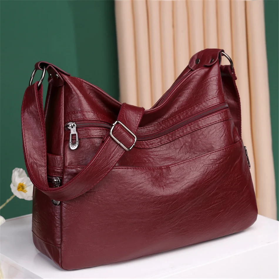 3 Layers Zippers Shoulder Handbag High Quality Big Shoulder Crossbody Bags Luxury Designer Messenger Sac Small Casual Tote Bags