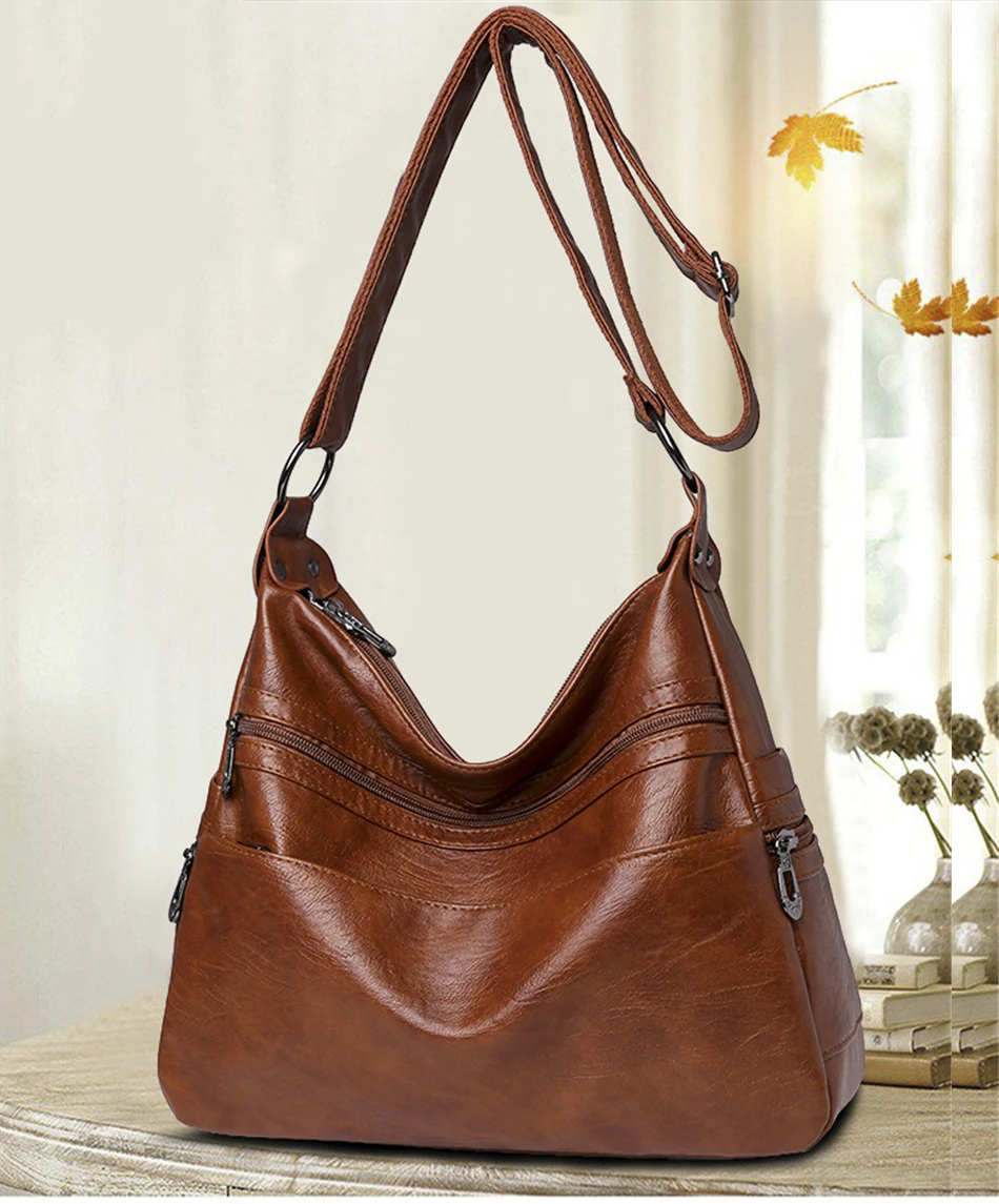 3 Layers Zippers Shoulder Handbag High Quality Big Shoulder Crossbody Bags Luxury Designer Messenger Sac Small Casual Tote Bags