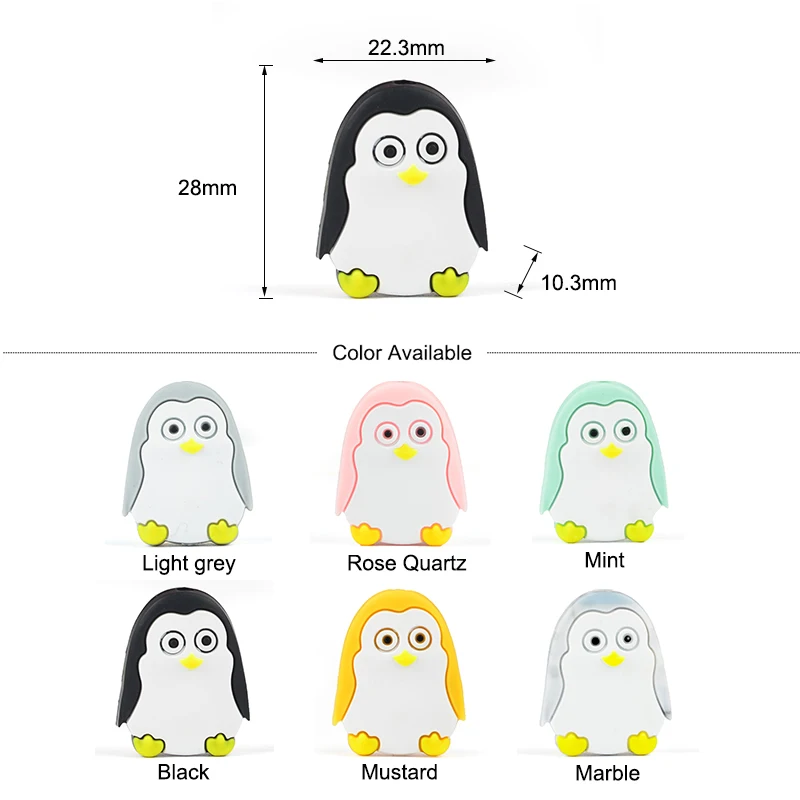 LOFCA 5pc Silicone Animal Beads Panda Food Grade DIY Toy Koala Baby Teething Beads BPA Free Pacifier Chain Accessories