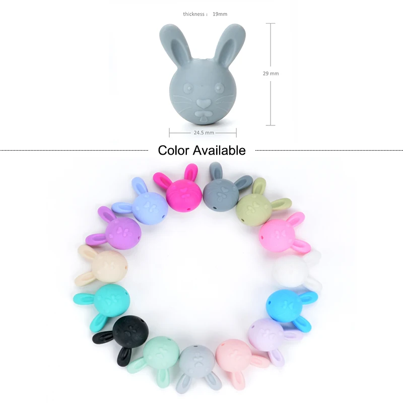 LOFCA 5pc Silicone Animal Beads Panda Food Grade DIY Toy Koala Baby Teething Beads BPA Free Pacifier Chain Accessories