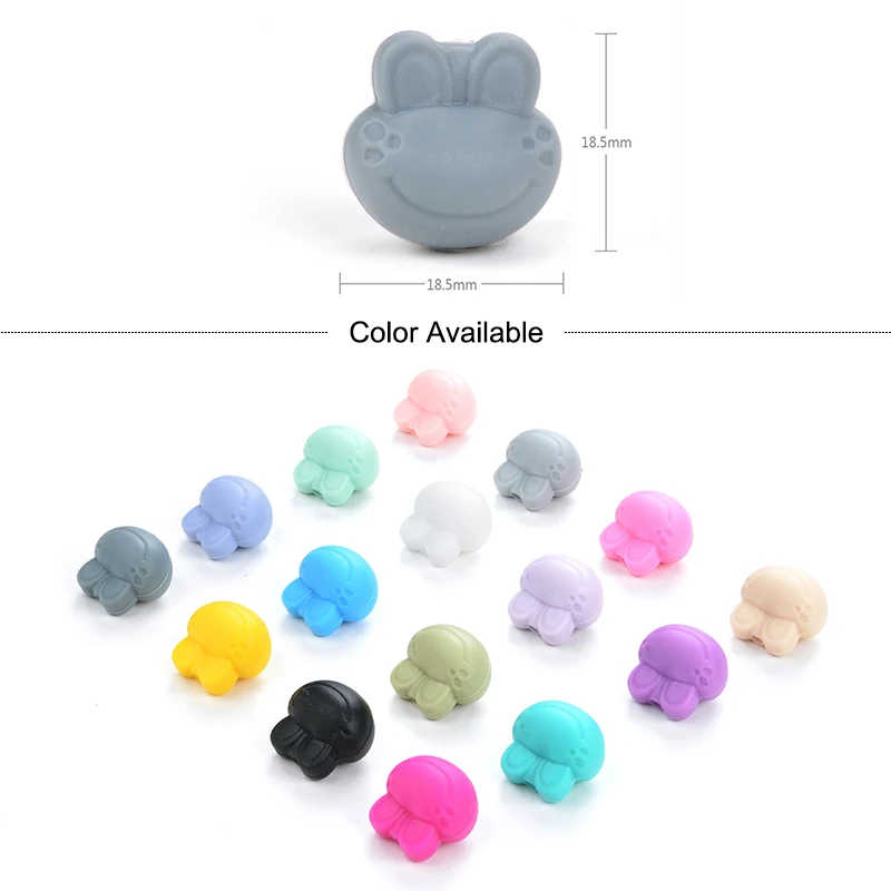 LOFCA 5pc Silicone Animal Beads Panda Food Grade DIY Toy Koala Baby Teething Beads BPA Free Pacifier Chain Accessories
