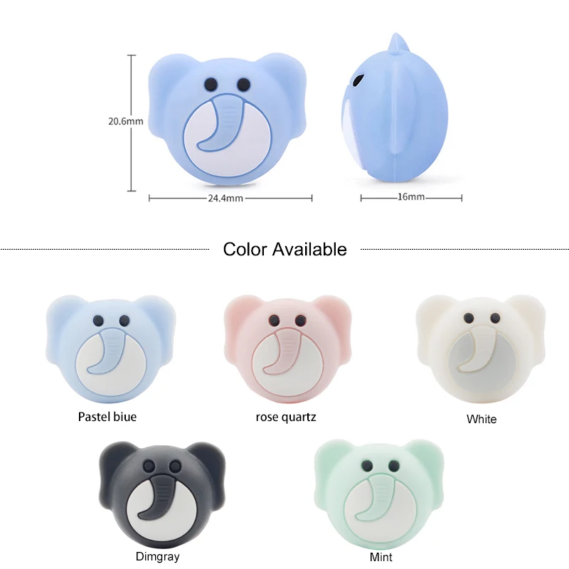 LOFCA 5pc Silicone Animal Beads Panda Food Grade DIY Toy Koala Baby Teething Beads BPA Free Pacifier Chain Accessories