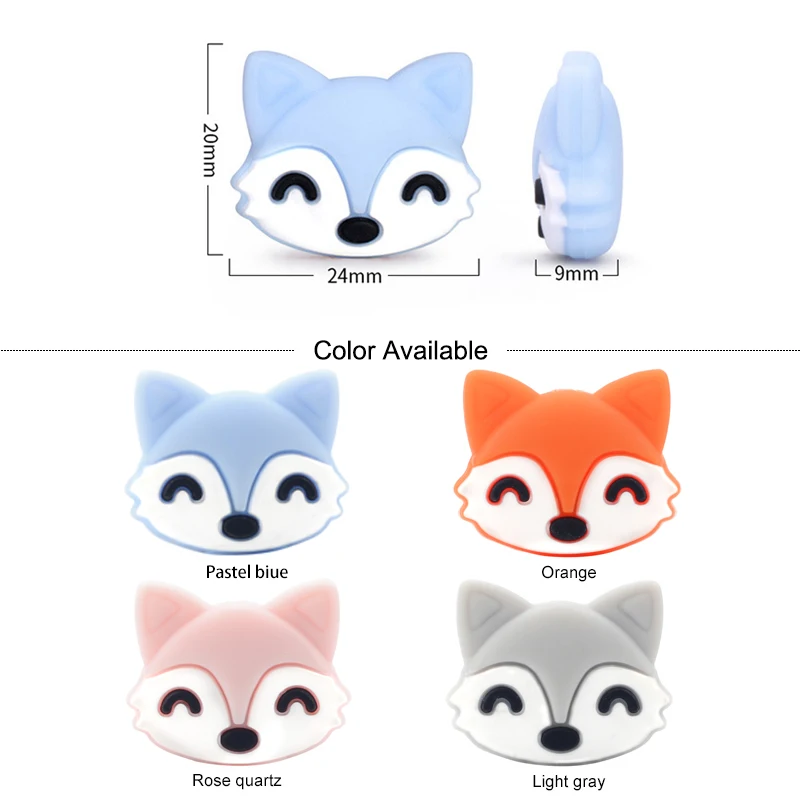 LOFCA 5pc Silicone Animal Beads Panda Food Grade DIY Toy Koala Baby Teething Beads BPA Free Pacifier Chain Accessories