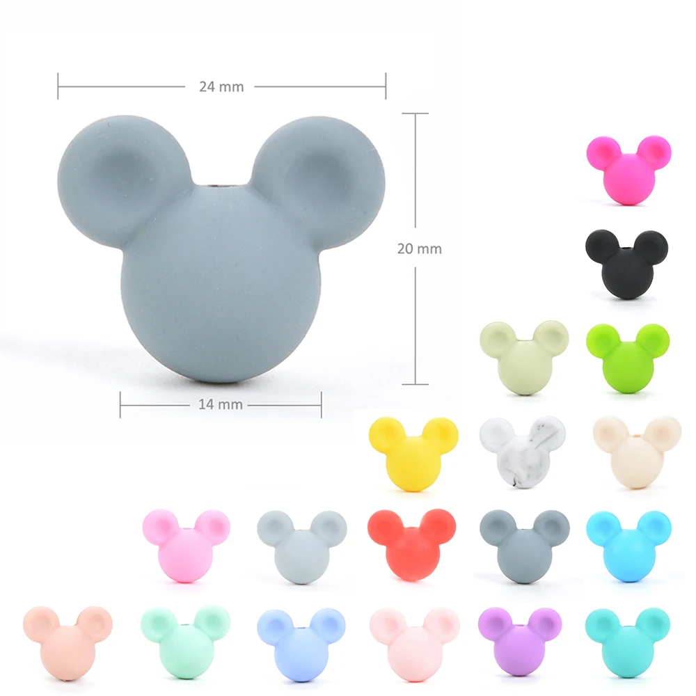 LOFCA 5pc Silicone Animal Beads Panda Food Grade DIY Toy Koala Baby Teething Beads BPA Free Pacifier Chain Accessories