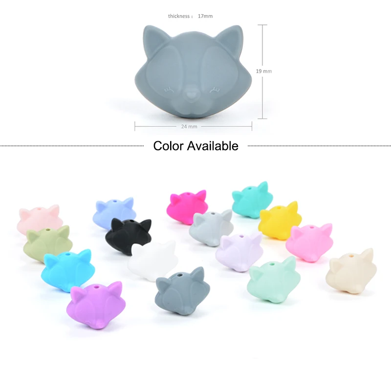 LOFCA 5pc Silicone Animal Beads Panda Food Grade DIY Toy Koala Baby Teething Beads BPA Free Pacifier Chain Accessories