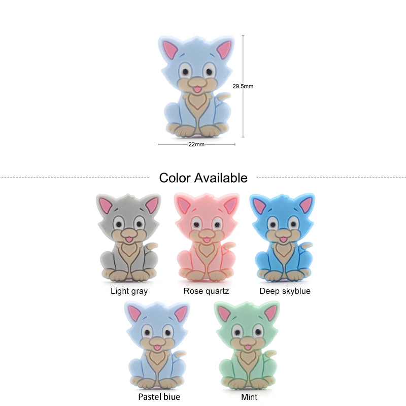 LOFCA 5pc Silicone Animal Beads Panda Food Grade DIY Toy Koala Baby Teething Beads BPA Free Pacifier Chain Accessories
