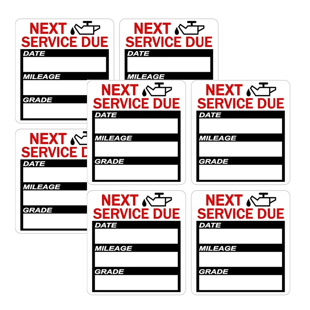 80 Pcs Oil Change Maintenance Service Reminder Stickers Window Rectangle Adhesive Labels Stickers Car Sticker "NEXT SERVICE DUE"