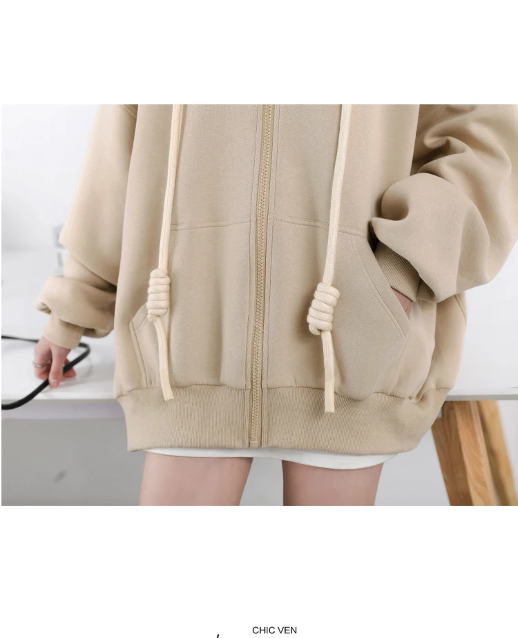CHIC VEN Women's Hoodies Sweatshirts Casual Loose Sports Women Jackets Streetwear Female Coat Fashion Tops Spring Autumn 2022
