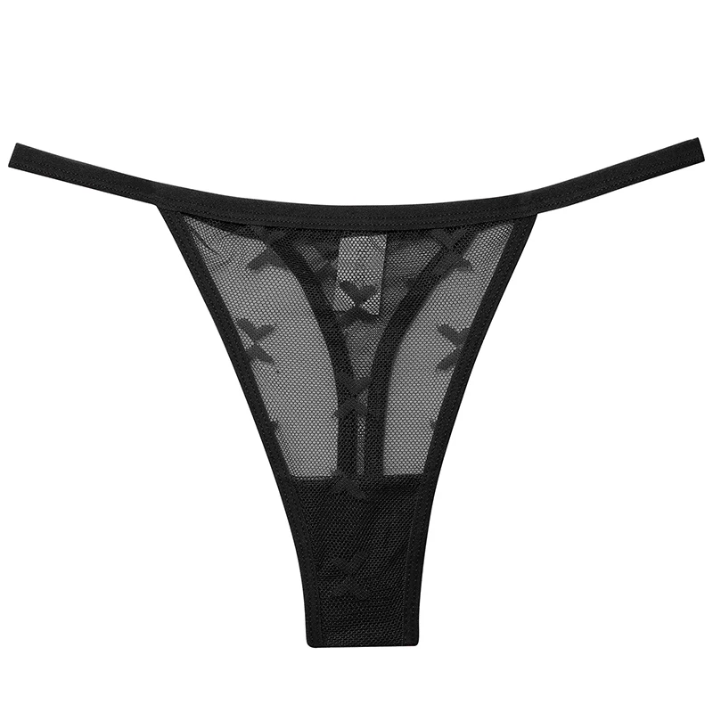 2PCS/Set Mesh Transparent Thong Women Panties Underwear Women Seamless G-String Female Underpants Intimates Lingerie S-XL
