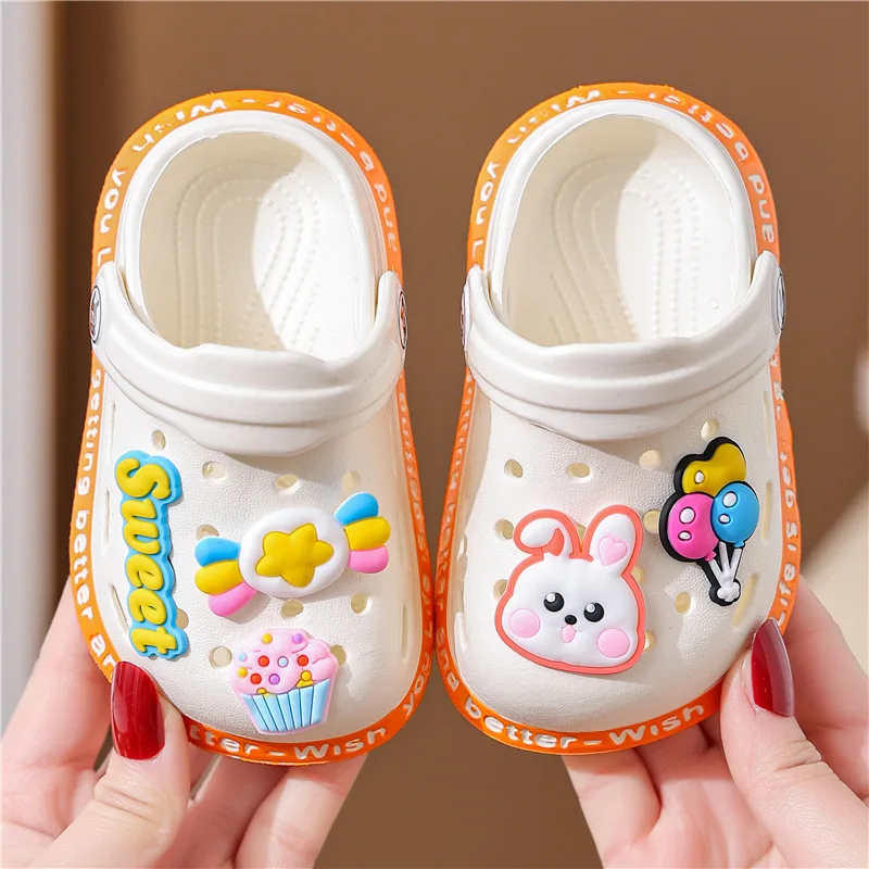 Summer Kids ShoesSandals Hole Children's Shoes Slippers Soft Anti-Skid Cartoon Design Hole Baby Shoes Sandy Beach For Boys Girls