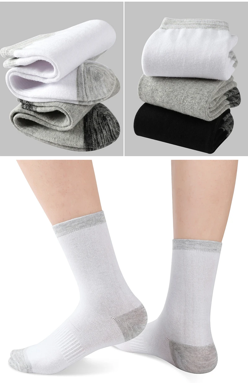 6 Pair Winter Men Socks Cotton Black Leisure Business Long Socks Walking Running Hiking Thermal Socks For Male Plus Size 38-48