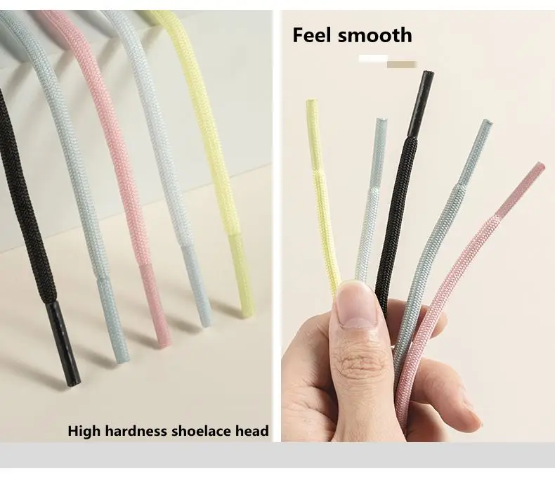 1 Pair New Round Shoe Laces for Sneakers Yezy 350 Original Shoelaces for Shoes Polyester Solid Off White Laces Sport Shoestrings