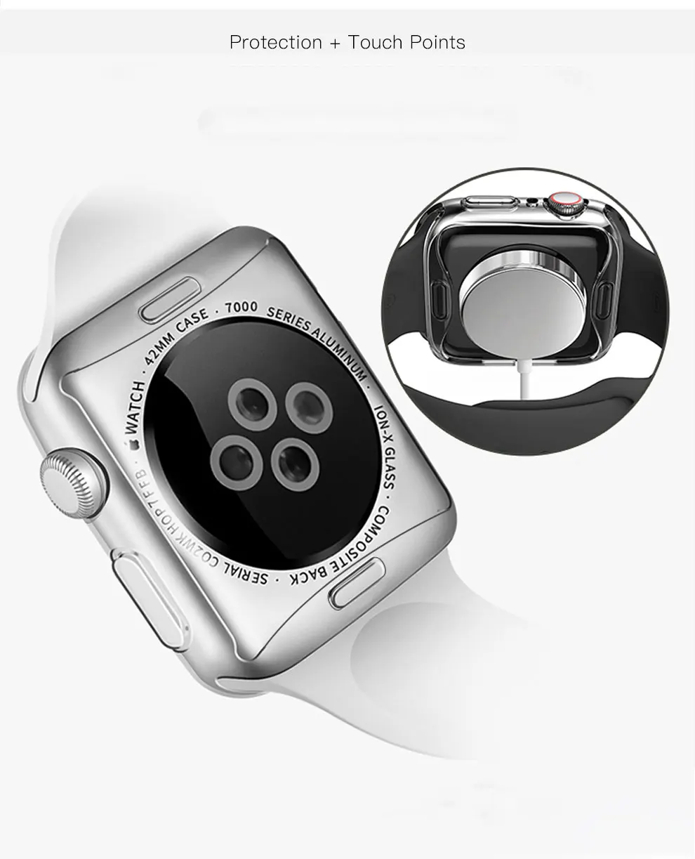 TPU Cover For apple watch Case 44MM 45MM 41MM 42MM 38MM 40MM Full bumper band protector iwatch series 9 8 7 6 5 3 SE accessories