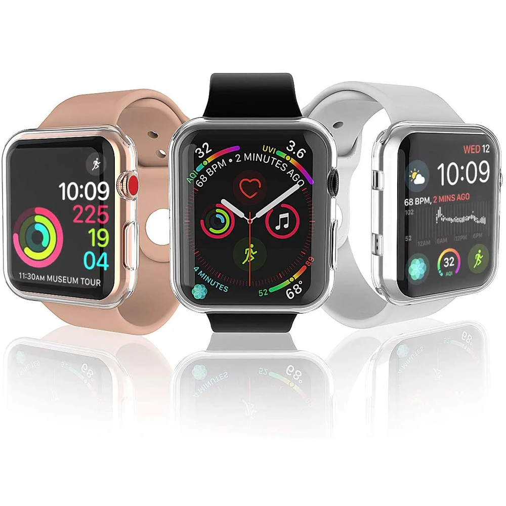 TPU Cover For apple watch Case 44MM 45MM 41MM 42MM 38MM 40MM Full bumper band protector iwatch series 9 8 7 6 5 3 SE accessories