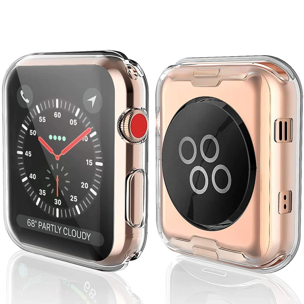 TPU Cover For apple watch Case 44MM 45MM 41MM 42MM 38MM 40MM Full bumper band protector iwatch series 9 8 7 6 5 3 SE accessories